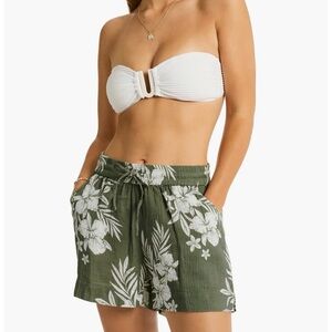 Sea Level Swim Retreat Cotton Gauze Beach Shorts‎ Large